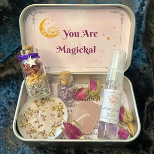 Selbstliebe Altar Dose, Hexerei Kit für Selbstfürsorge, Baby Hexe Starter, Meditation, Hexenbox, Wicca, Pagan, spirituelles Geschenk, Geschenk für Sie