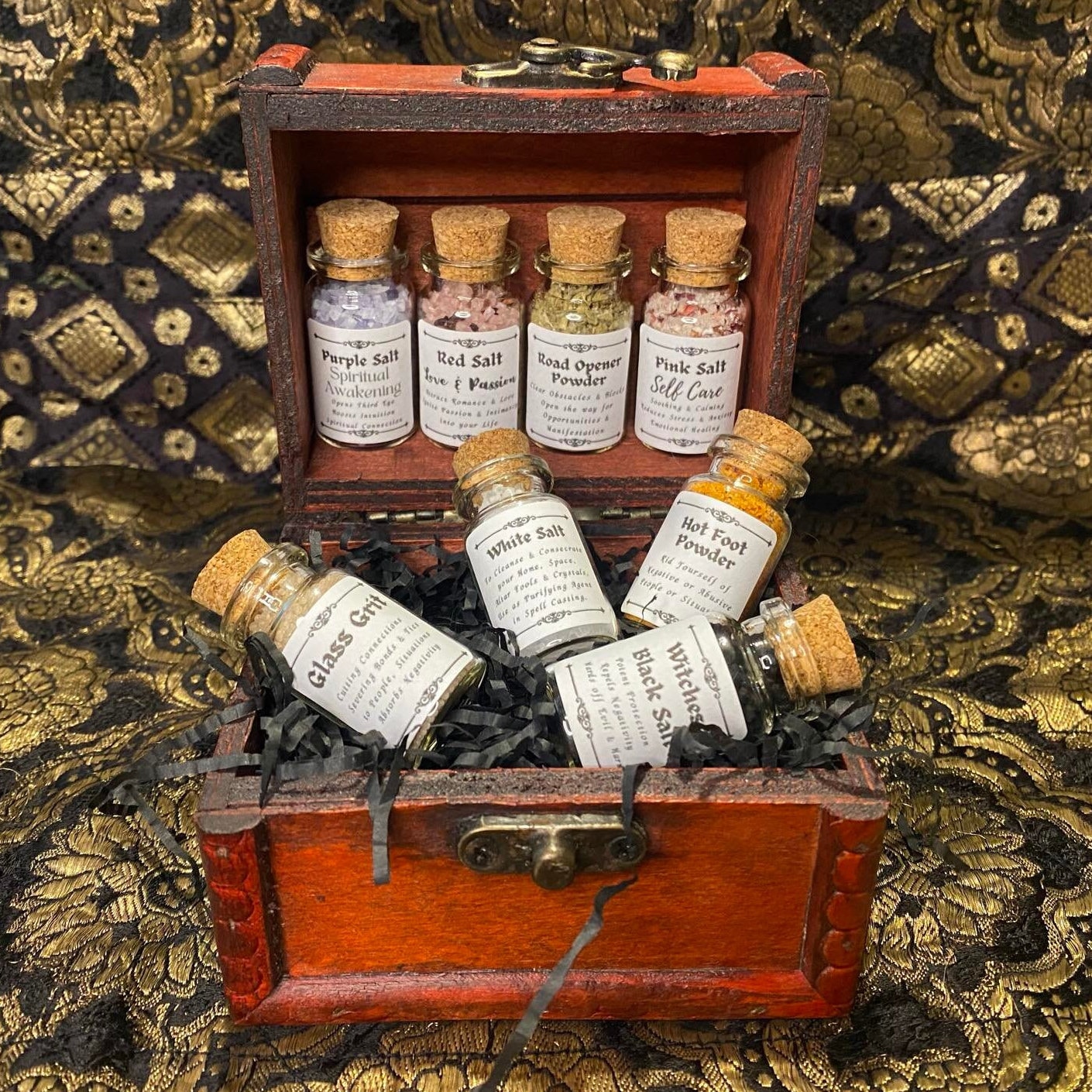 Set di 4 Sottobicchieri Quadrati-BW-wicca occulto magia