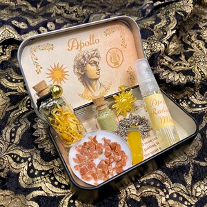 Apollo Altar Tin, Greek God Apollon Shrine Tin, Apollo Offering, Deity Altar, Witchcraft box, Deity decor, Greek God Gift, Hellenism, Wicca image 6