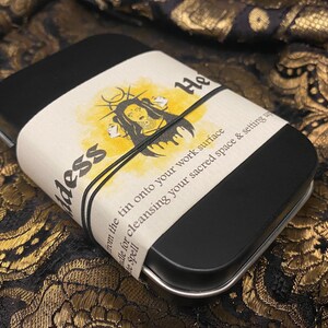 Hekate Altar Tin, Triple Moon Goddess Hekate Shrine Tin, Hecate Altar Offering, Witchcraft box, Goddess decor, Witch Gift, Hellenism, Wicca image 4