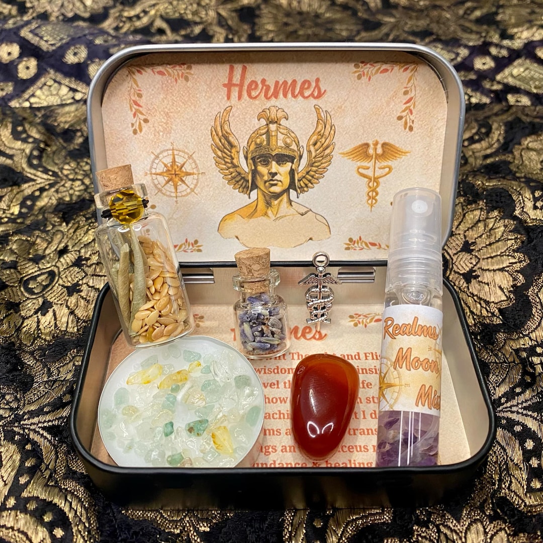 Hermes Altar Tin, God Hermes Offering, Deity Worship, Deity Décor