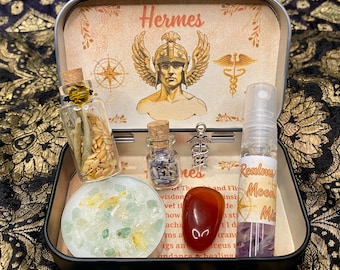 Hermes Altar Tin, God Hermes Offering, Deity Worship, Deity Décor, Witchcraft Altar, Hellenism, Wicca Gift, Greek God Gift, Greek Mythology
