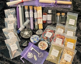 Baby Witch Starter Kit for Beginners & Spellcrafting, Apothecary Box, Wiccan and Altar Supplies, Wiccan Gift, Witch Gift, Witchcraft, Pagan