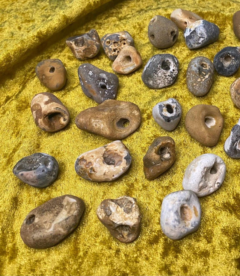 2-4 Celtic Hag Stones (small) Multipack, Odin Stone, Holey, Adder Stone, Pagan, for crafting, talisman, Witch Gift, Wiccan Gift image 5