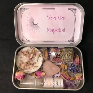 Self Love Altar Tin, Witchcraft Kit for Self Care, Baby Witch Starter, Meditation, Witch Box, Wicca, Pagan, Spiritual Gift, Gift for Her
