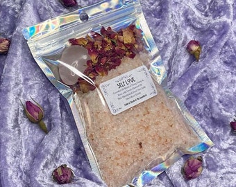 Self Love Bath Salts, Rose Quartz Crystal, Aromatherapy Spa Gift