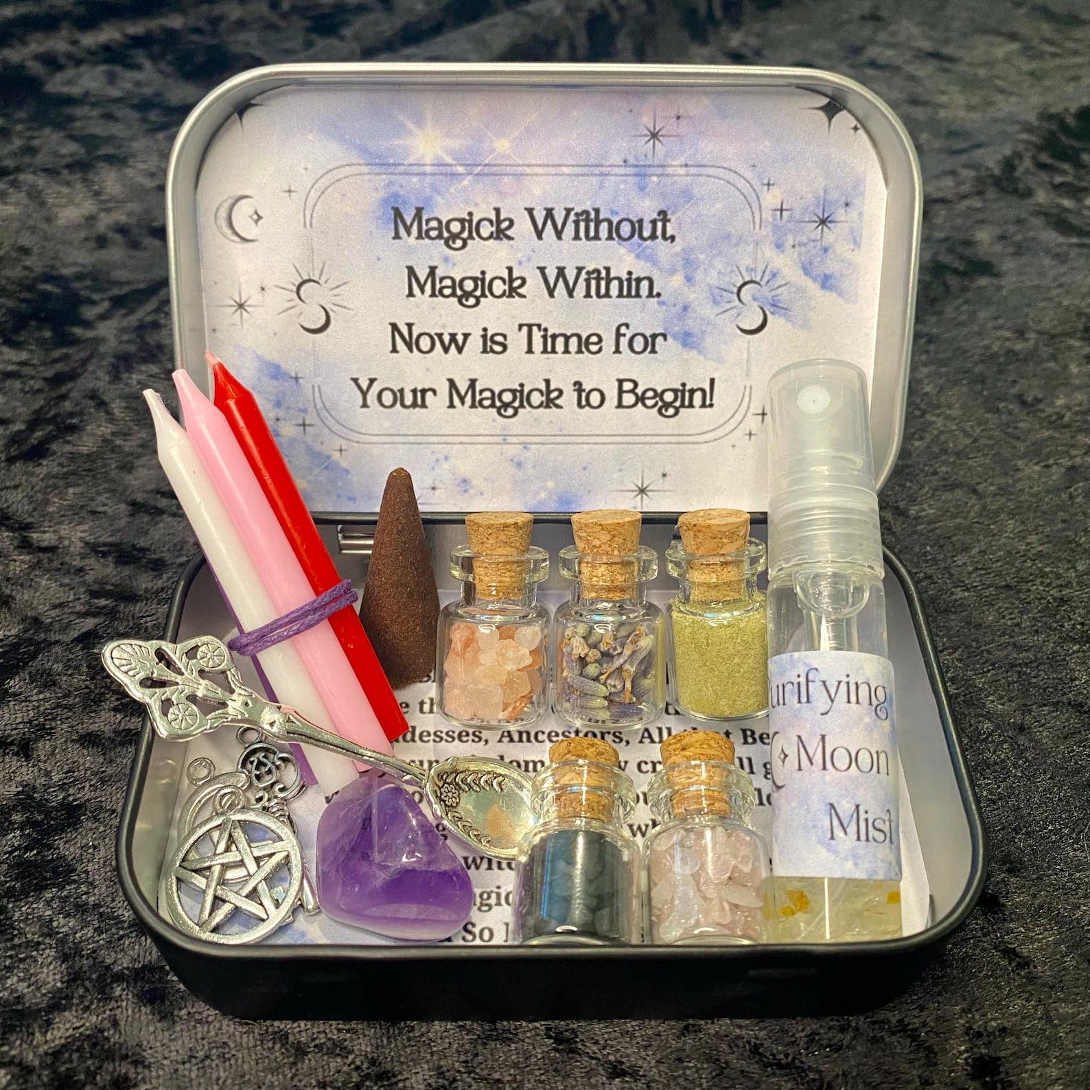 Witch Altar & Spellcasting Tin, Witches Travel Tin, Baby Witch Starter ...