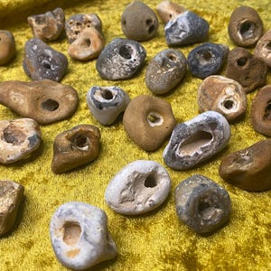 2-4 Celtic Hag Stones (small) Multipack, Odin Stone, Holey, Adder Stone, Pagan, for crafting, talisman, Witch Gift, Wiccan Gift image 3