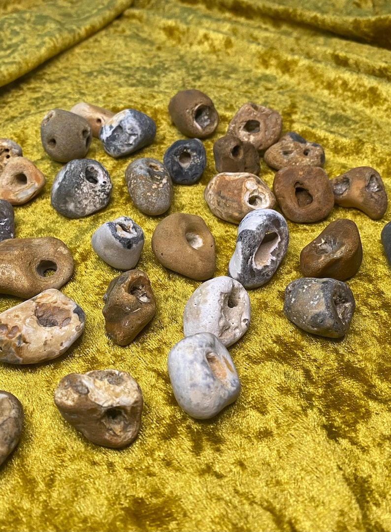 2-4 Celtic Hag Stones (small) Multipack, Odin Stone, Holey, Adder Stone, Pagan, for crafting, talisman, Witch Gift, Wiccan Gift image 6