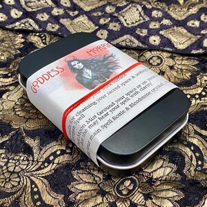 Morrigan Altar Tin, Triple Moon Goddess Shrine Tin, The Morrigan Offering Altar, Witchcraft box, Goddess decor, Witch Gift, Pagan, Wicca image 9