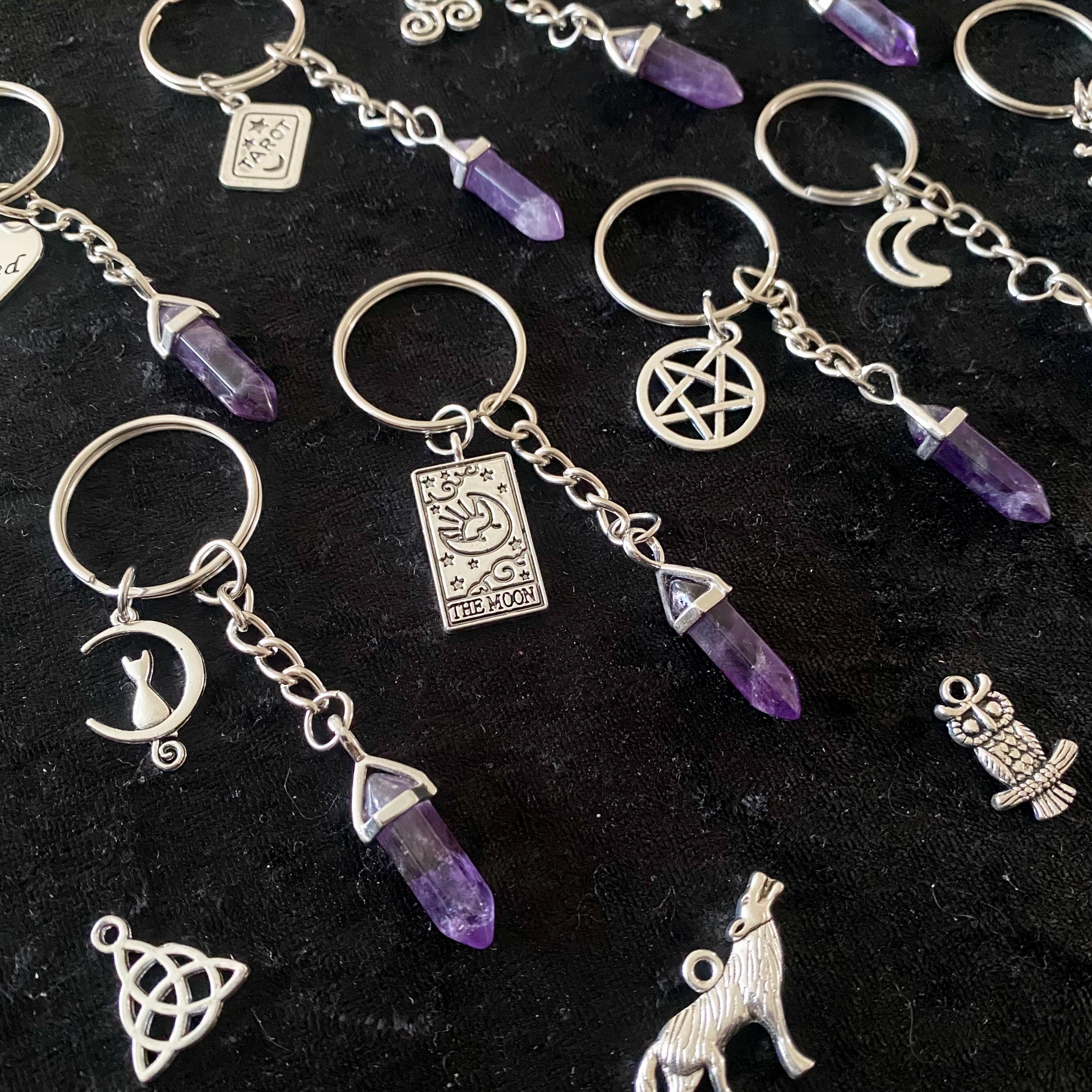 Porte-clés Métal Avec Cristaux Et Charms - Neuf Avec étiquettes, Couleur Argent
