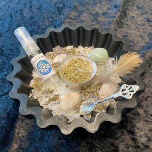 Elements Salt Bowl, Calling in The Elements, Witchcraft Ritual Altar Bowl, Elemental Spell Kit,  Wiccan, Pagan, Spiritual Gift, Witch Gift