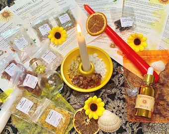 Litha Altar Kit, Mid Summer Solstice Magic: Witch Sabbat Rituals, Witchy Decor, Wiccan Gift