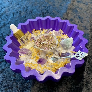 Energy Cleansing Salt Bowl, Witch Salt Bowl, Cleansing your Sacred Space, Witchcraft Ritual, Altar Dish, Wiccan, Pagan, Spiritual Gift