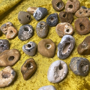 2-4 Celtic Hag Stones (small) Multipack, Odin Stone, Holey, Adder Stone, Pagan, for crafting, talisman, Witch Gift, Wiccan Gift image 4