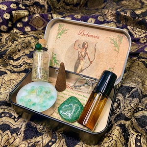 Artemis Altar Tin, Moon Goddess Artemis Offering Shrine Tin, Hellenism, Witchcraft Altar, Goddess decor, Wicca Gift, Greek Deity Gift image 8