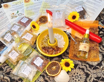 Litha Altar Kit, Mid Summer Solstice Magic: Witch Sabbat Rituals, Witchy Decor, Wiccan Gift