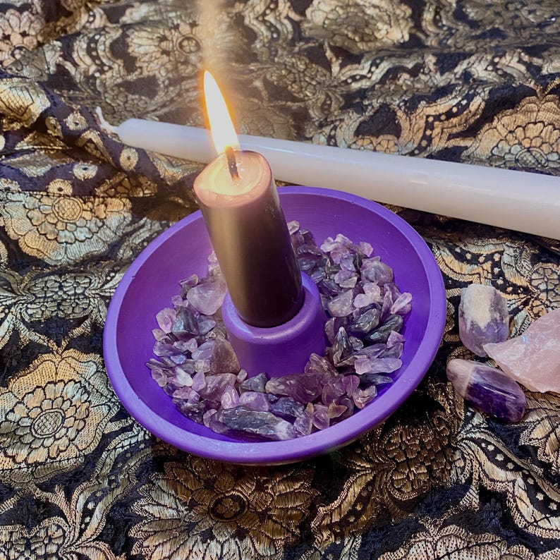 Witch Altar Bowl Candle Holder: Spells, Rituals, Offerings, Witchy Décor, Witchcraft image 3