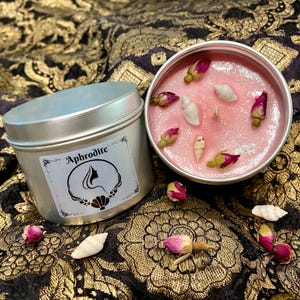 Aphrodite Candle, Goddess of Love & Beauty Offering Candle, Aphrodite Fragrance, Greek Goddess Gift, Witch Gift, Spiritual, Hellenistic