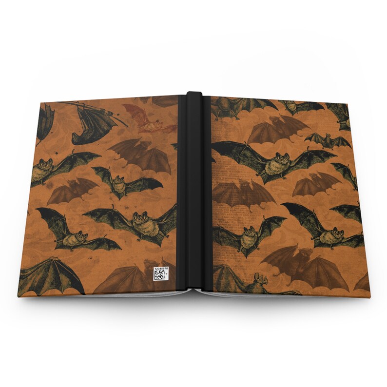 Bat Notebook Bat Lover Vintage Gothic Notebook Gift. A5 Hardcover Halloween Witchy ...
