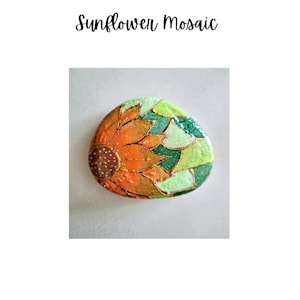 Sunflower rock painting tutorial, step by step sunflower, how to paint a sunflower