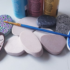 Rock painting, Paint-Your-Own Pebbles, Smooth Stones, Paint-Ready Flat Pebbles - Your Canvas for Creativity