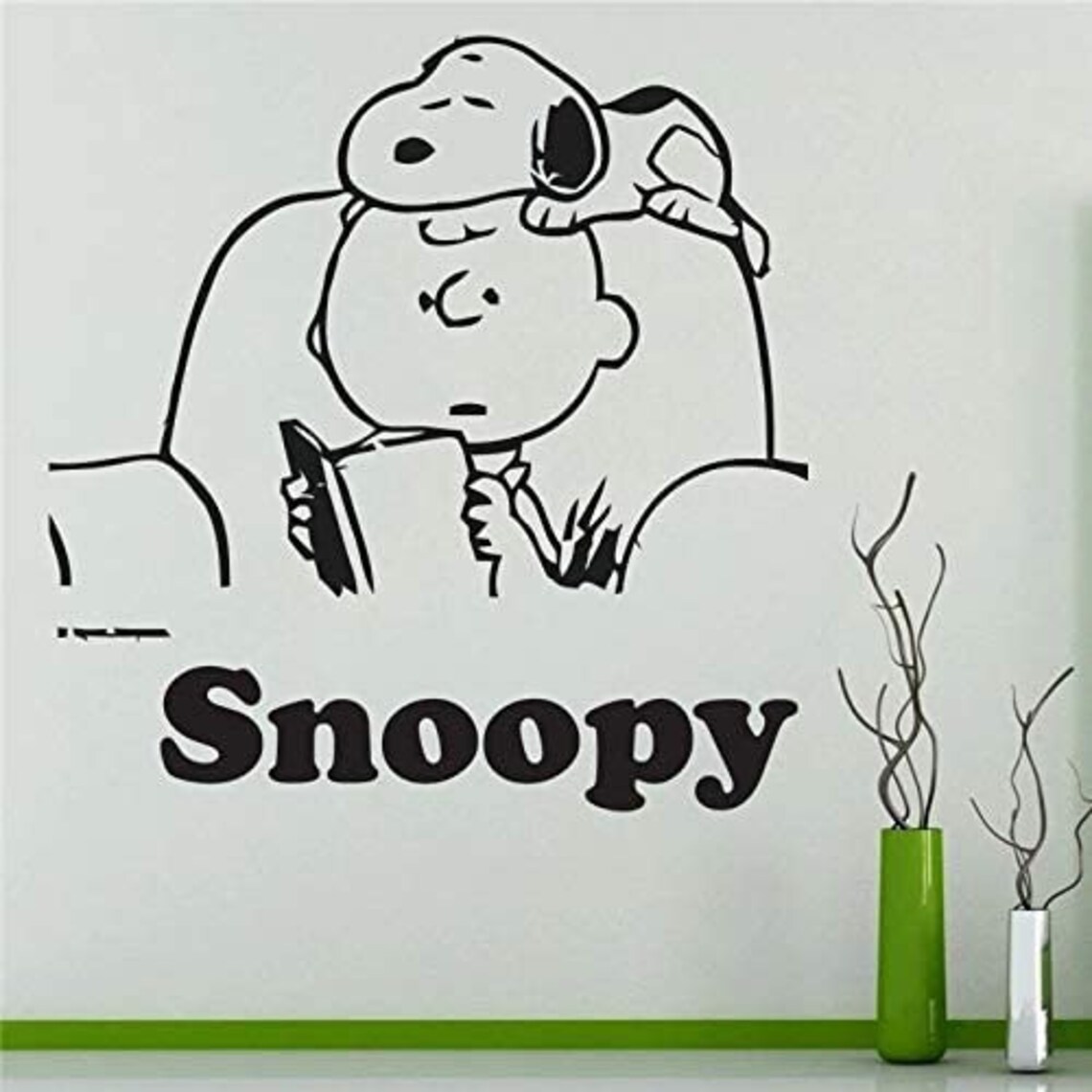 Snoopy Wall Decals Decal Bedroom Bed Time Story Charlie Brown Etsy