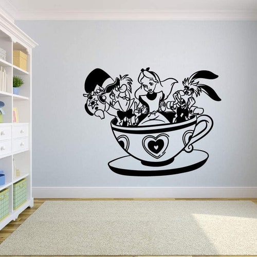 Alice in Wonderland Wall Decal Alice Wall Decor Cartoon Etsy