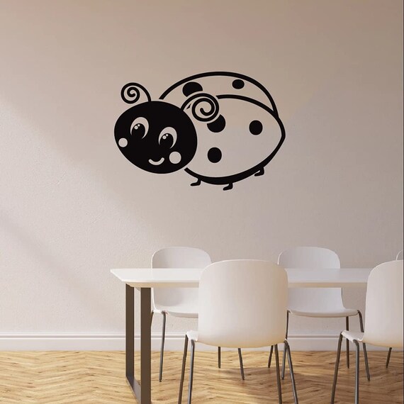 Home Décor Home & Living Smile Face Ladybug Bugs Cute Animal Insect Vinyl Design Wall Sticker