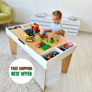 Kids activity table, Building bricks table with storage, Building blocks table, train table, kids desk, art table, playroom, kids table