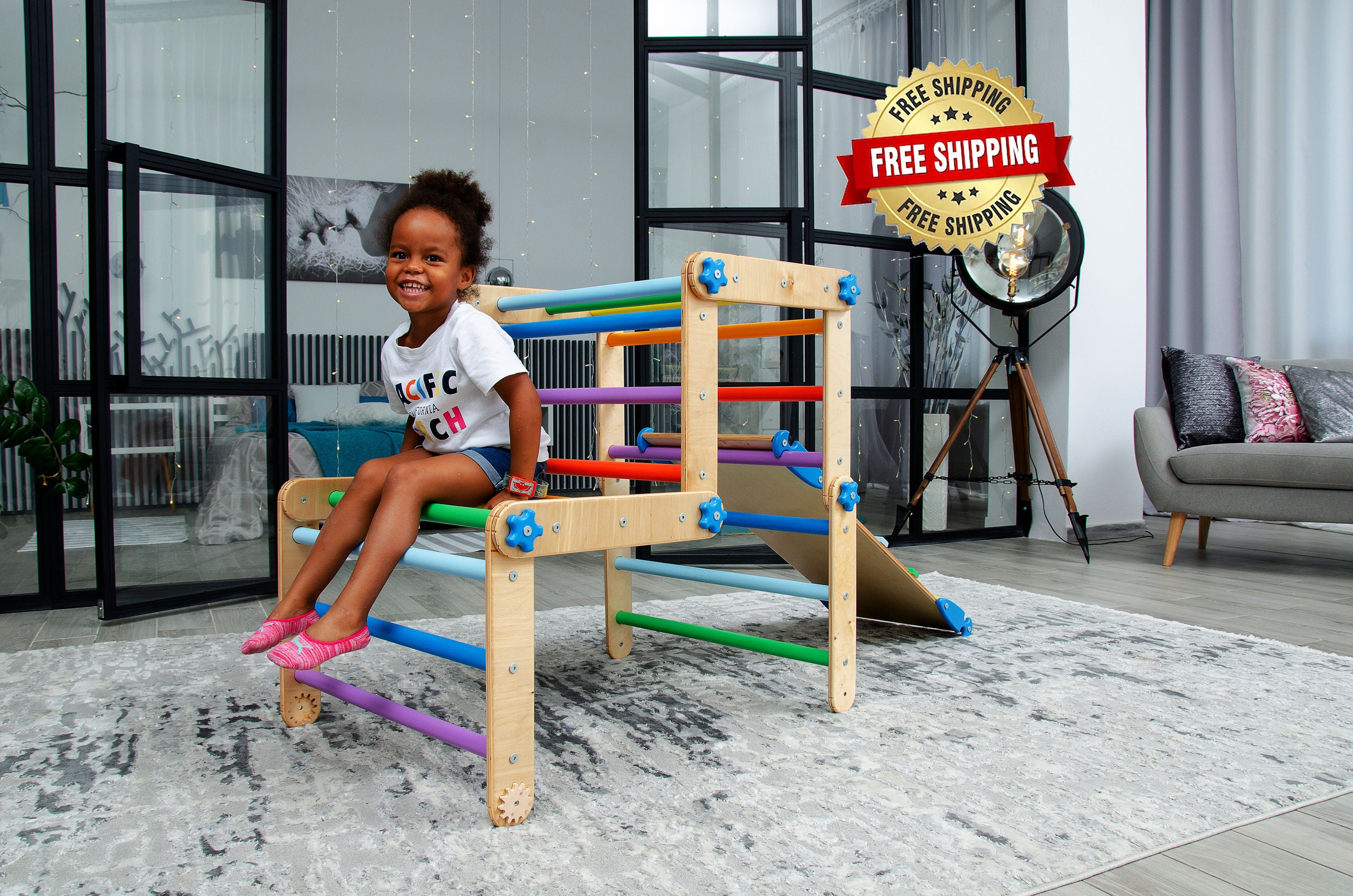 Transformable Climbing Triangle, Arch with Ramp, Montessori furniture…