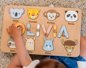 Name Puzzle, Personalized puzzle, wooden name puzzle, custom name puzzle, new baby gift, Montessori board, baby shower gift