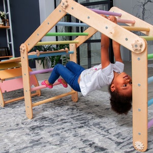 Transformable Climbing Pikler Triangle, Climbing Arch with Ramp, Montessori furniture, climbing gym, climbing furniture, climbing toddler image 3