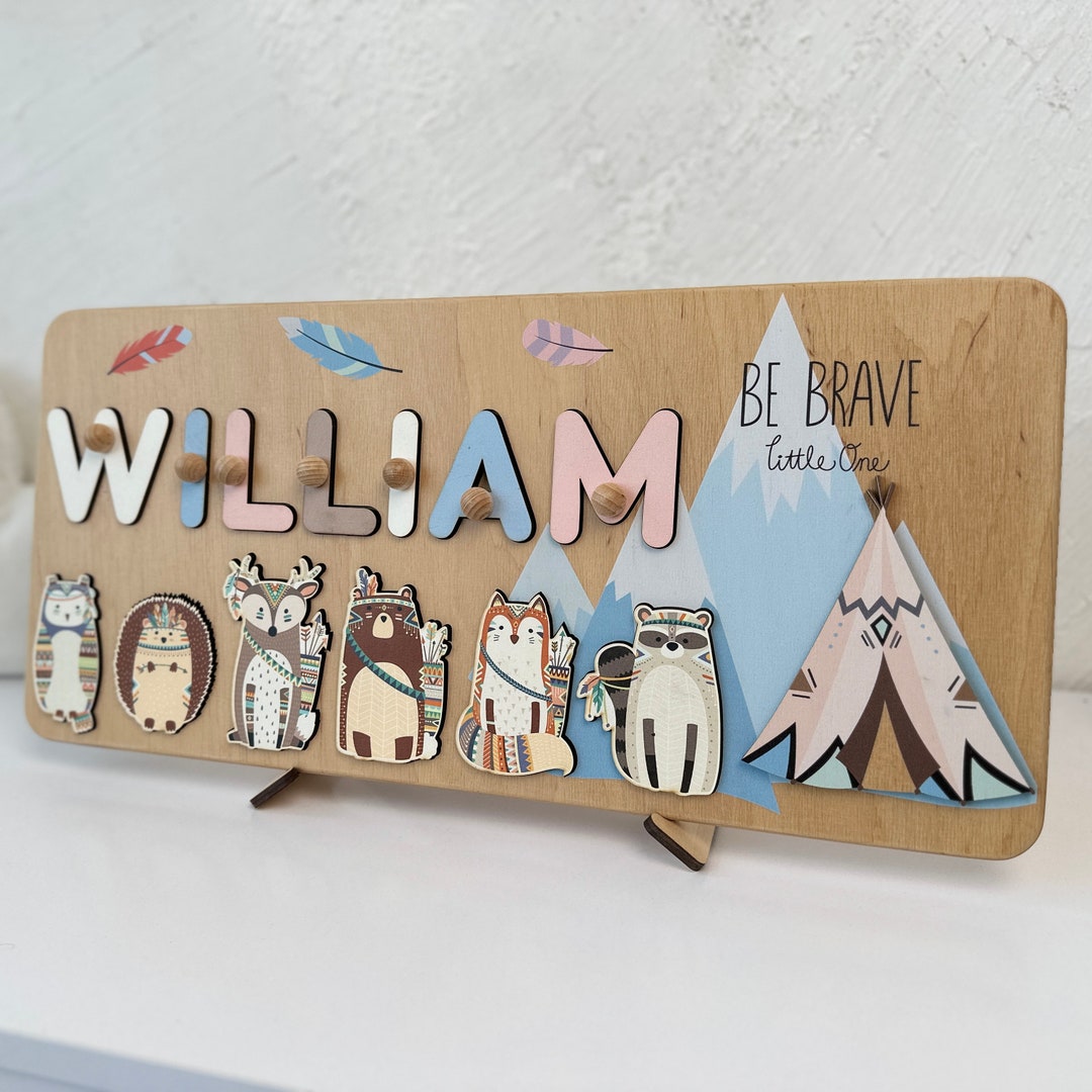 Personalized Toy Gift, Name Puzzle, Wooden Toys, Wooden Name Puzzle for
