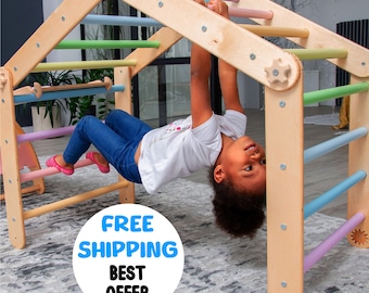 Montessori Climber set, Piklers triangle Climbing Arch with Ramp, Toddler Climber, Montessori furniture, Climbing triangle, Arch pillow