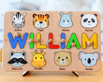 Name Puzzle, Personalized puzzle, wooden name puzzle, custom name puzzle, new baby gift, Montessori board, baby shower gift