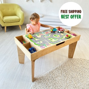 Building blocks table with storage, Kids activity table, Building bricks table, train table, kids desk, art table, playroom, kids table