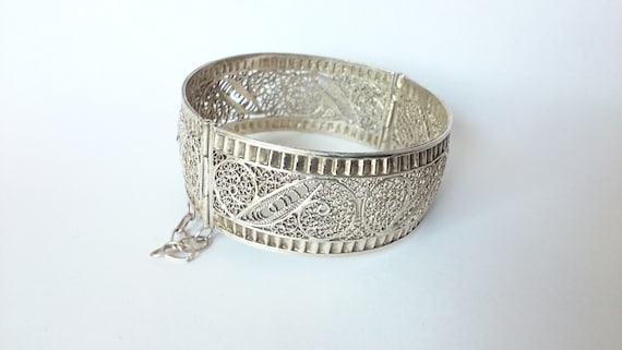Art Nouveau bangle, silver jewelry, handwork, boho, filigree handwork