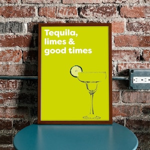 Margarita Cocktail | Illustration | Print | A5 A4 A3 A2 A1 | Unframed | Poster | Home Bar | Kitchen | Wall Art | Tequila Lover | Gift