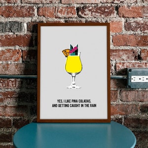 Pina Colada Cocktail | Illustration | Print | A5 A4 A3 A2 A1 | Unframed | Poster | Home Bar | Kitchen | Wall Art | Rum Lover | Gift