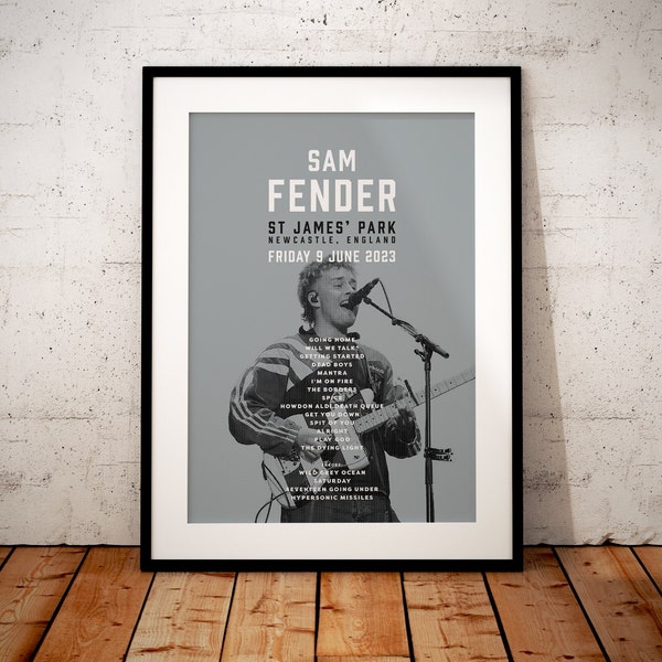 Sam Fender Inspired | Set List | St James' Park | Commemorative Posters | Illustration | Print | Unframed | Posters | Wall Art | Music lover