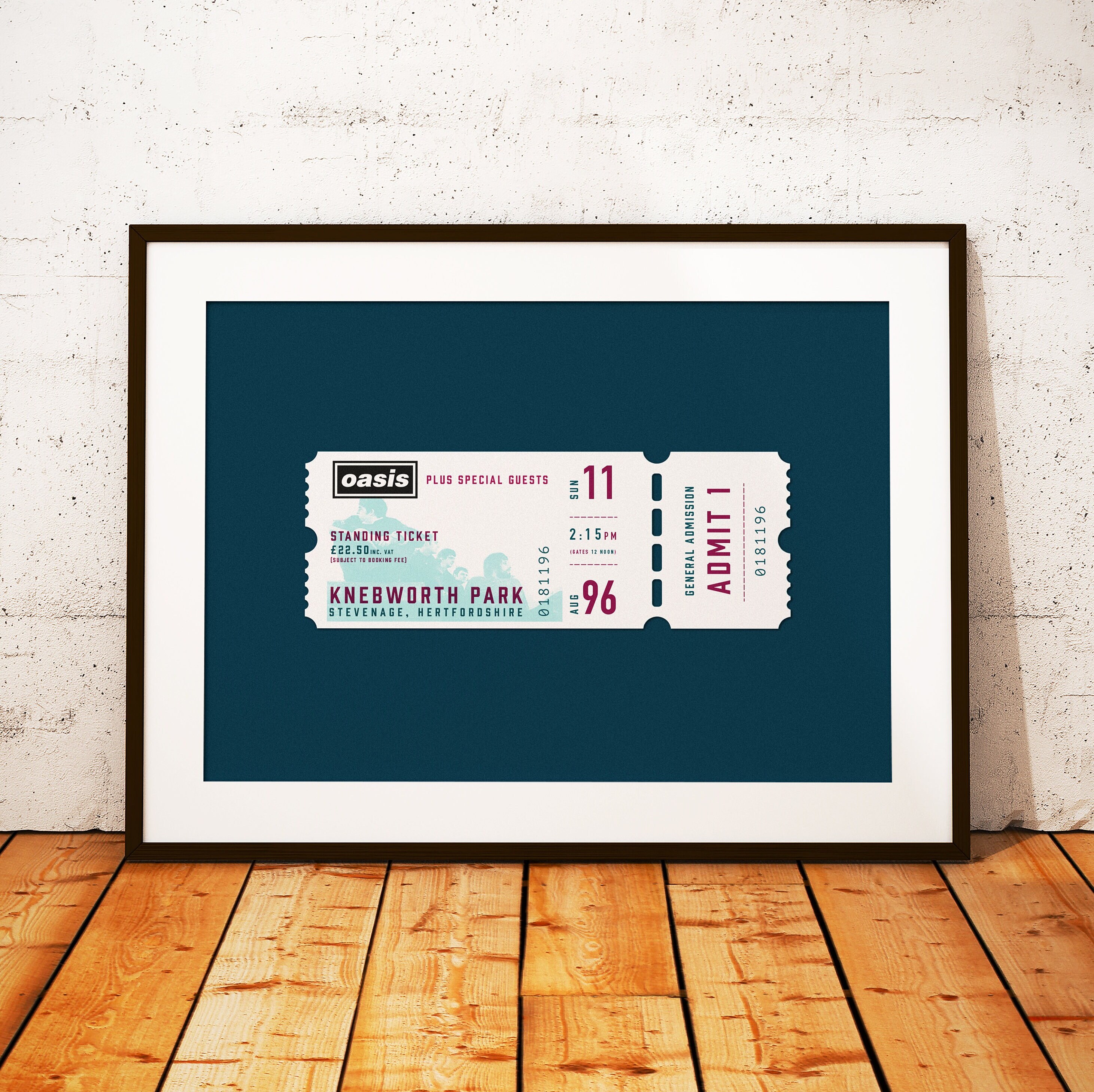 Oasis Knebworth 96 Commemorative Ticket Style Etsy