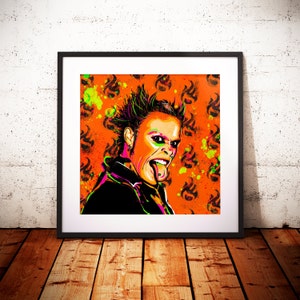 Keith Flint | Illustration | Pop Art | Print | Square | Unframed | Posters | Firestarter | Wall Art | Music Lover | Poison