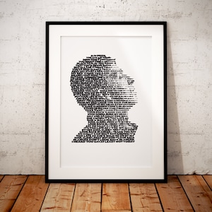 Non guardare indietro con rabbia | Testo | Ritratto | Illustrazione | Stampa | Senza cornice | Poster | Manchester | Arte murale | Amante della musica | veleno