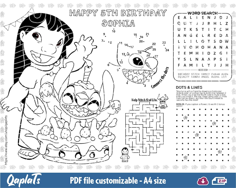 lilo-and-stitch-placemat-activity-sheet-lilo-and-stitch-etsy-canada