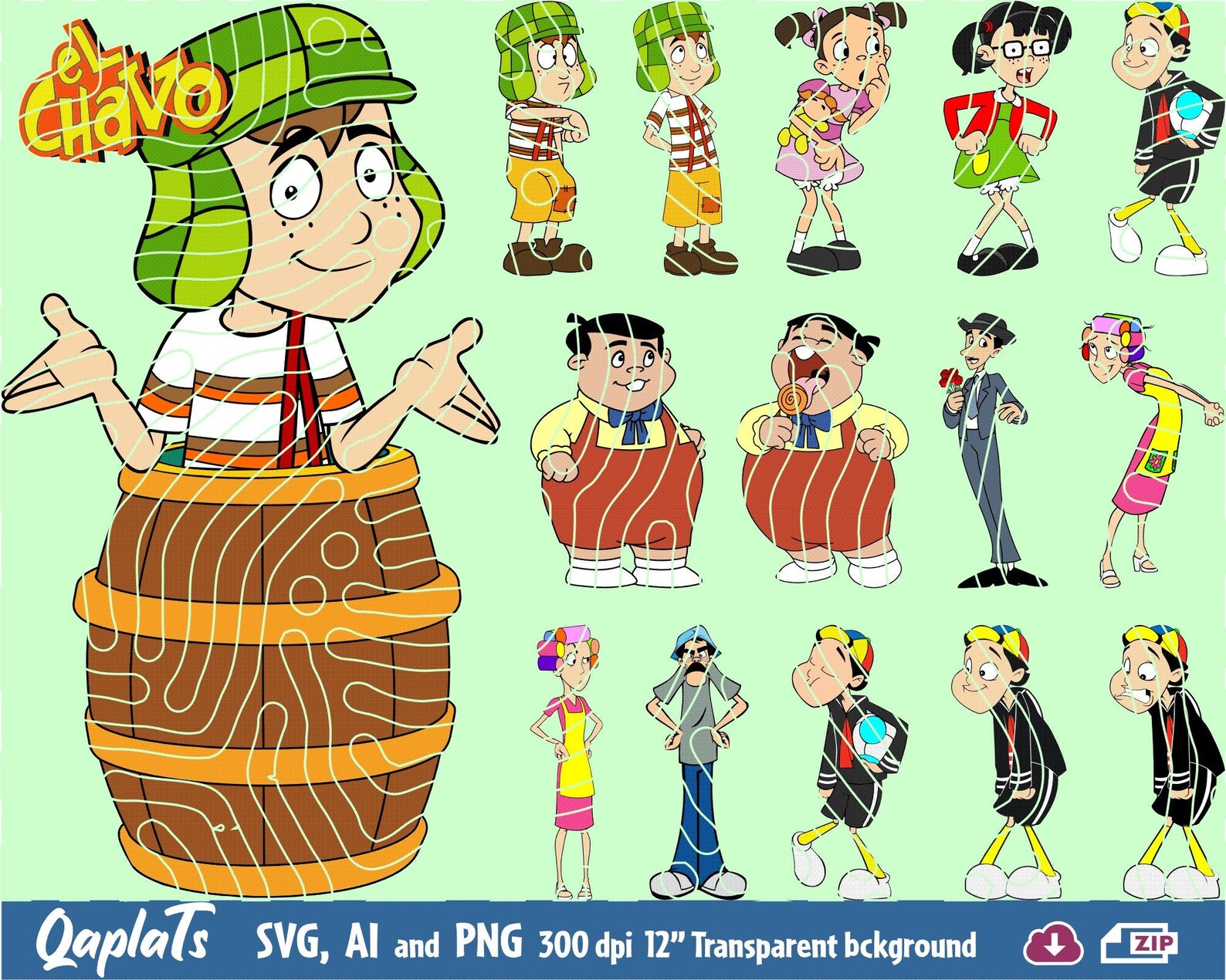 El Chavo Del Ocho 16 Cliparts Svg for Cutting Machine Plus Ai - Etsy ...