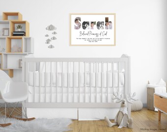 Personalized Custom Baby Name Poster with Meaning and Scripture and Photos | Digital Design