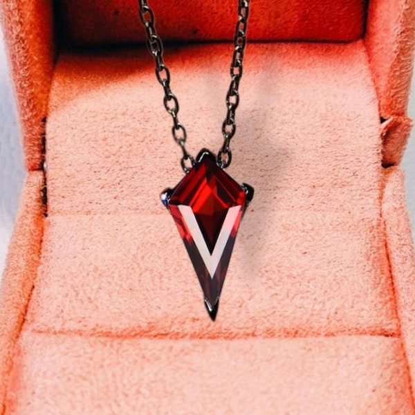 Red Garnet Necklace,Black Necklace For Women,Garnet Mini Pendant,Personalized Gift For Women,Anniversary Gift,Custom Gifts,Mothers Day Gift