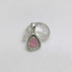 Watermelon tourmaline pendant for kids- watermelon tourmaline necklace- watermelon tourmaline stone-pink tourmaline pendant