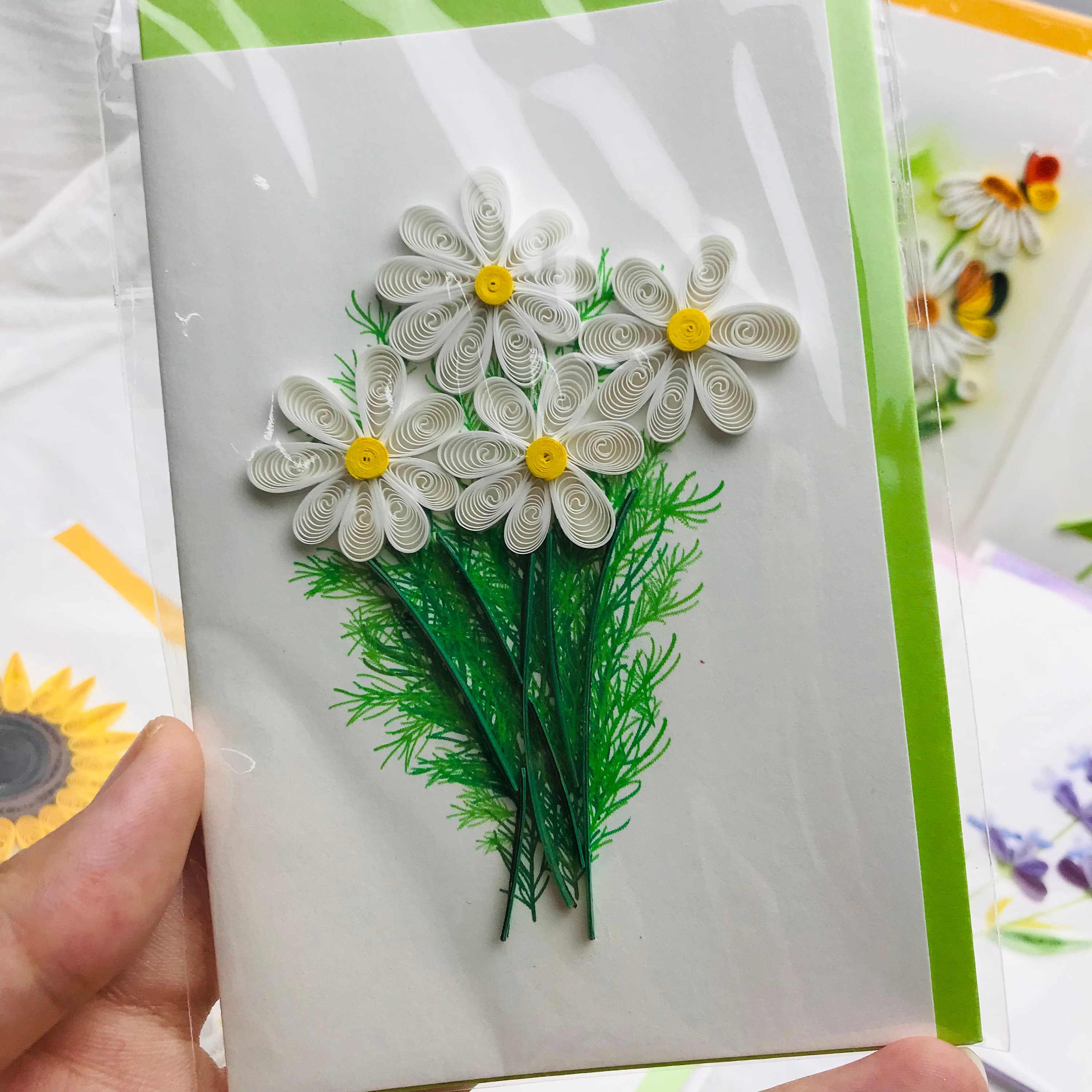 Handmade Quilling Flower Card With Envelope - Etsy